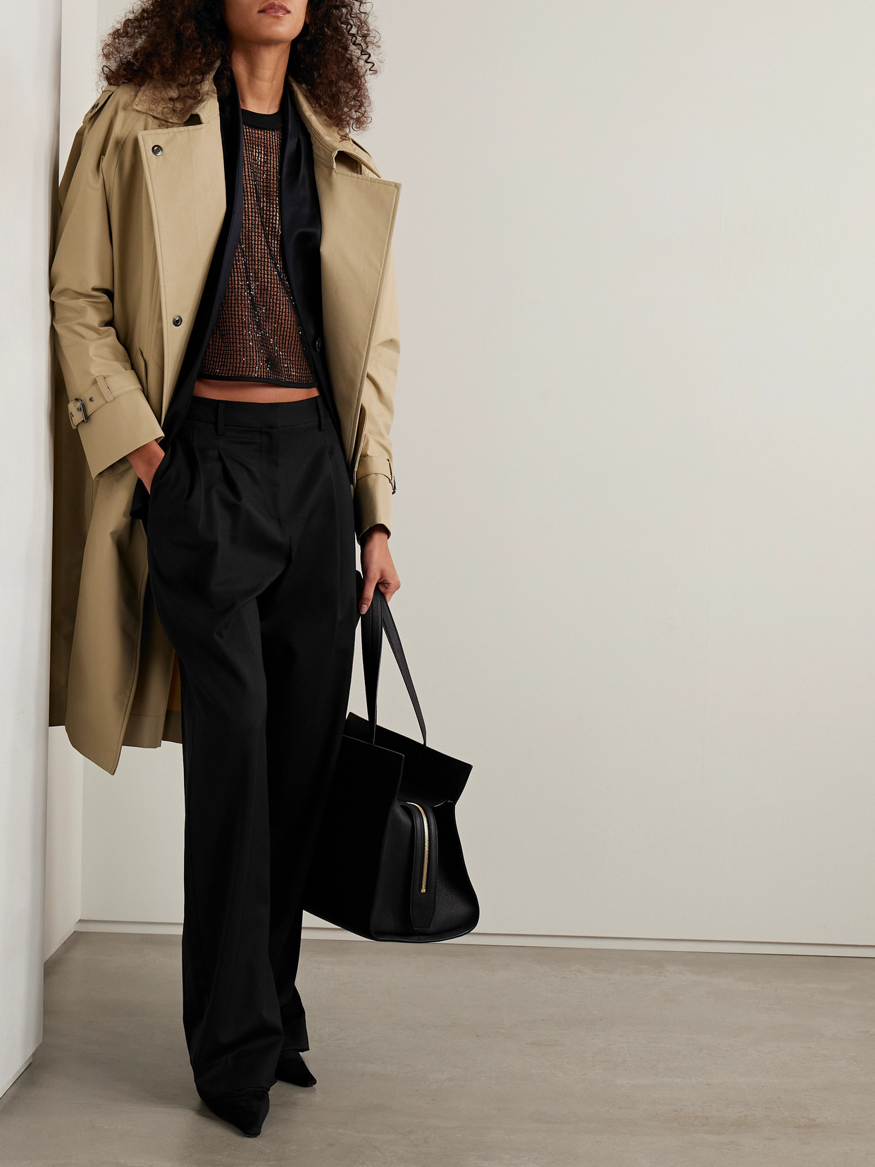 Twp Sequin Open Stitch Sleeveless Tank In Black