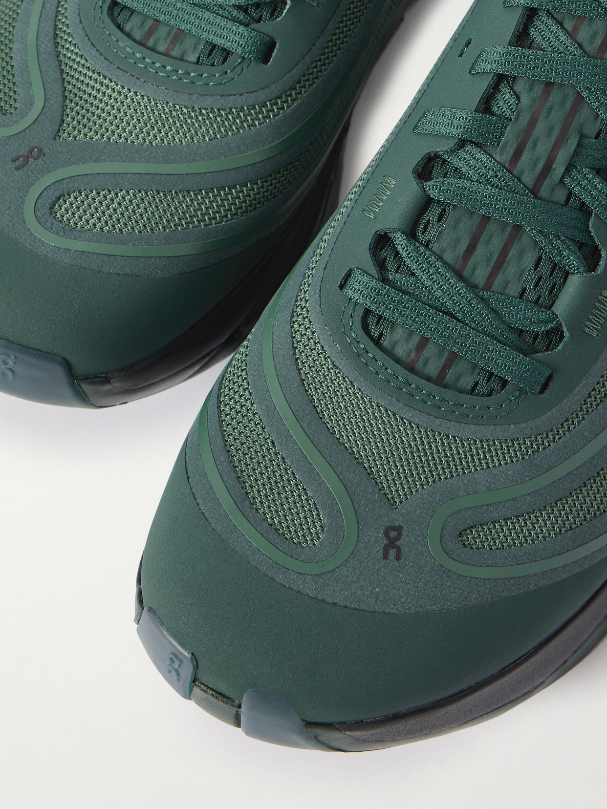 On Cloudflow 5 Ad Rubber-trimmed Mesh Sneakers In Green