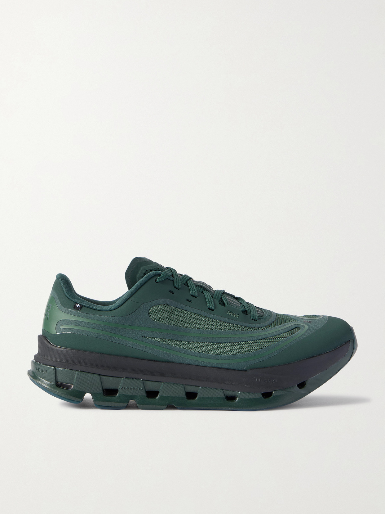 On Cloudflow 5 Ad Rubber-trimmed Mesh Sneakers In Green