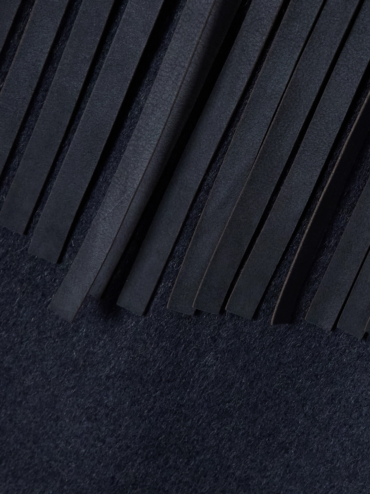 Twp Midnight Cowboy Fringed Suede-trimmed Cashmere Jacket In Blue