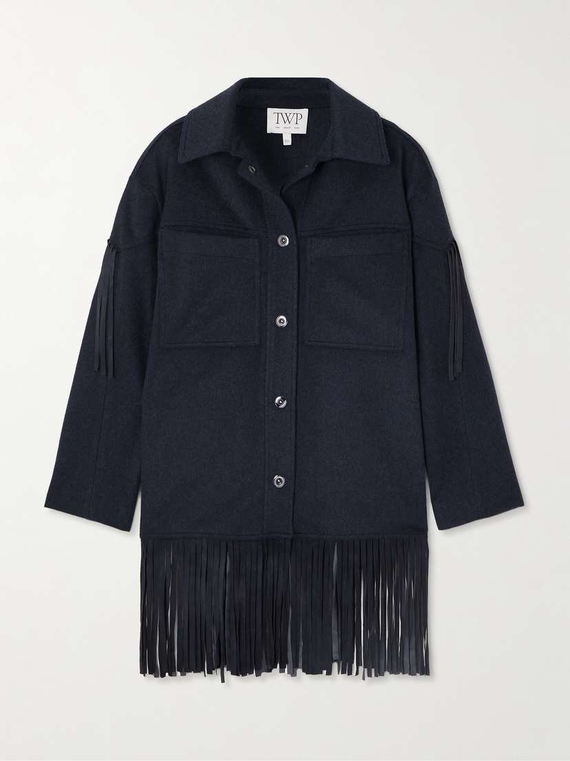 TWP Midnight Cowboy Fringed Suede-trimmed Cashmere Jacket