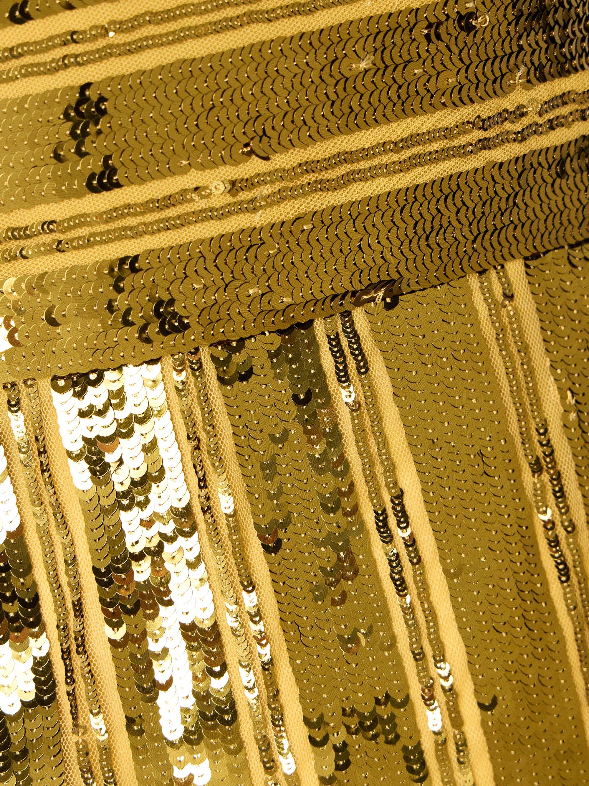 GALVAN Robe du soir en tulle à sequins et à rayures Stargaze