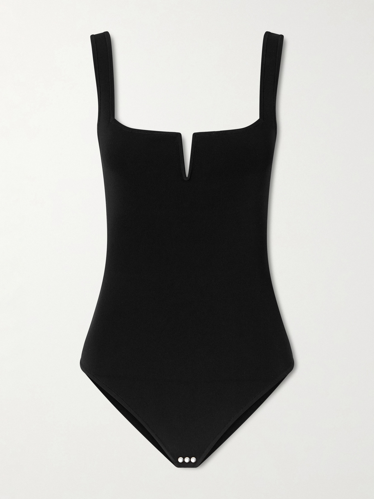 Galvan Freya Stretch-knit Bodysuit In Black