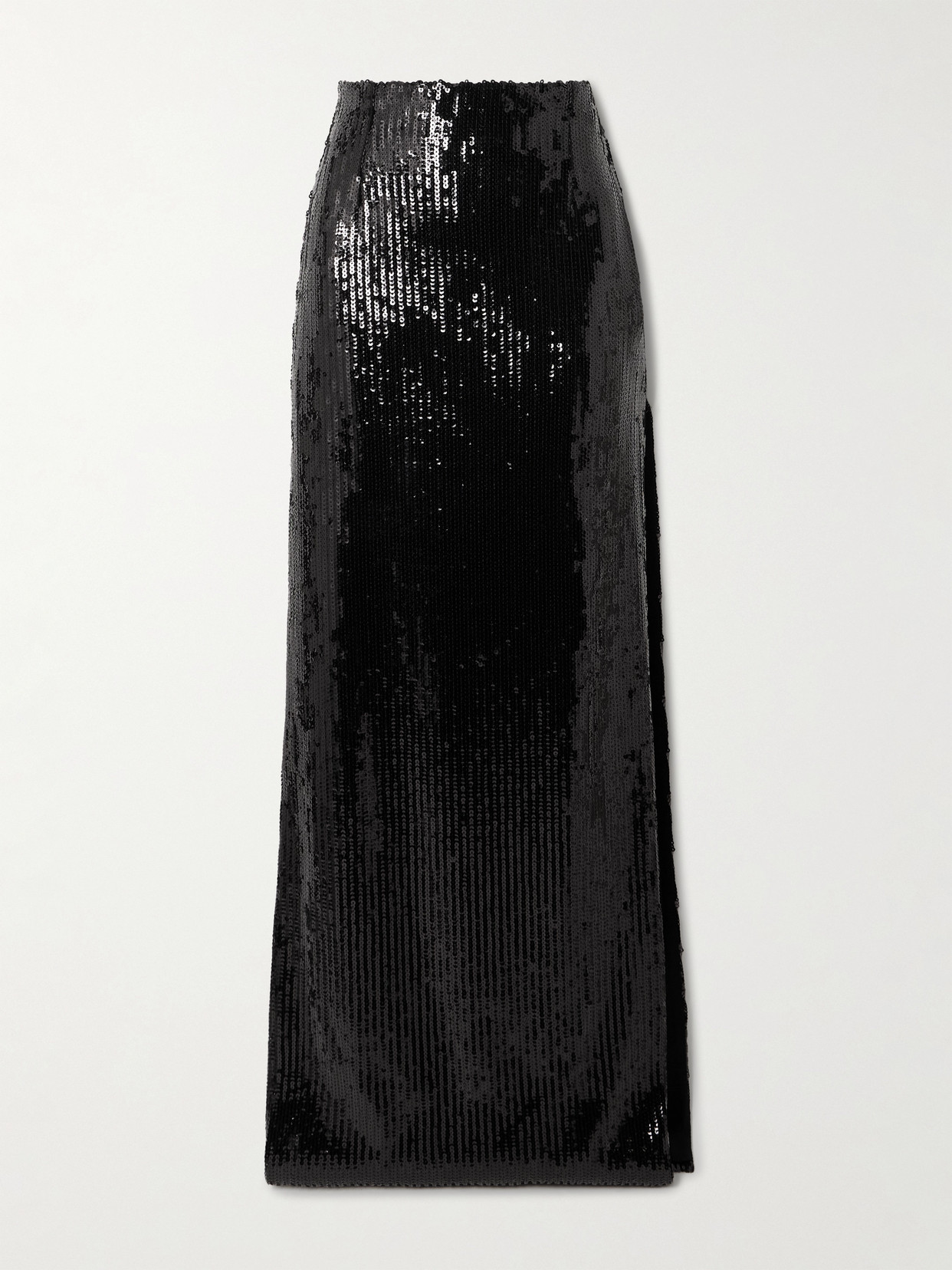 Galvan Beating Heart Sequined Tulle Maxi Skirt In Black