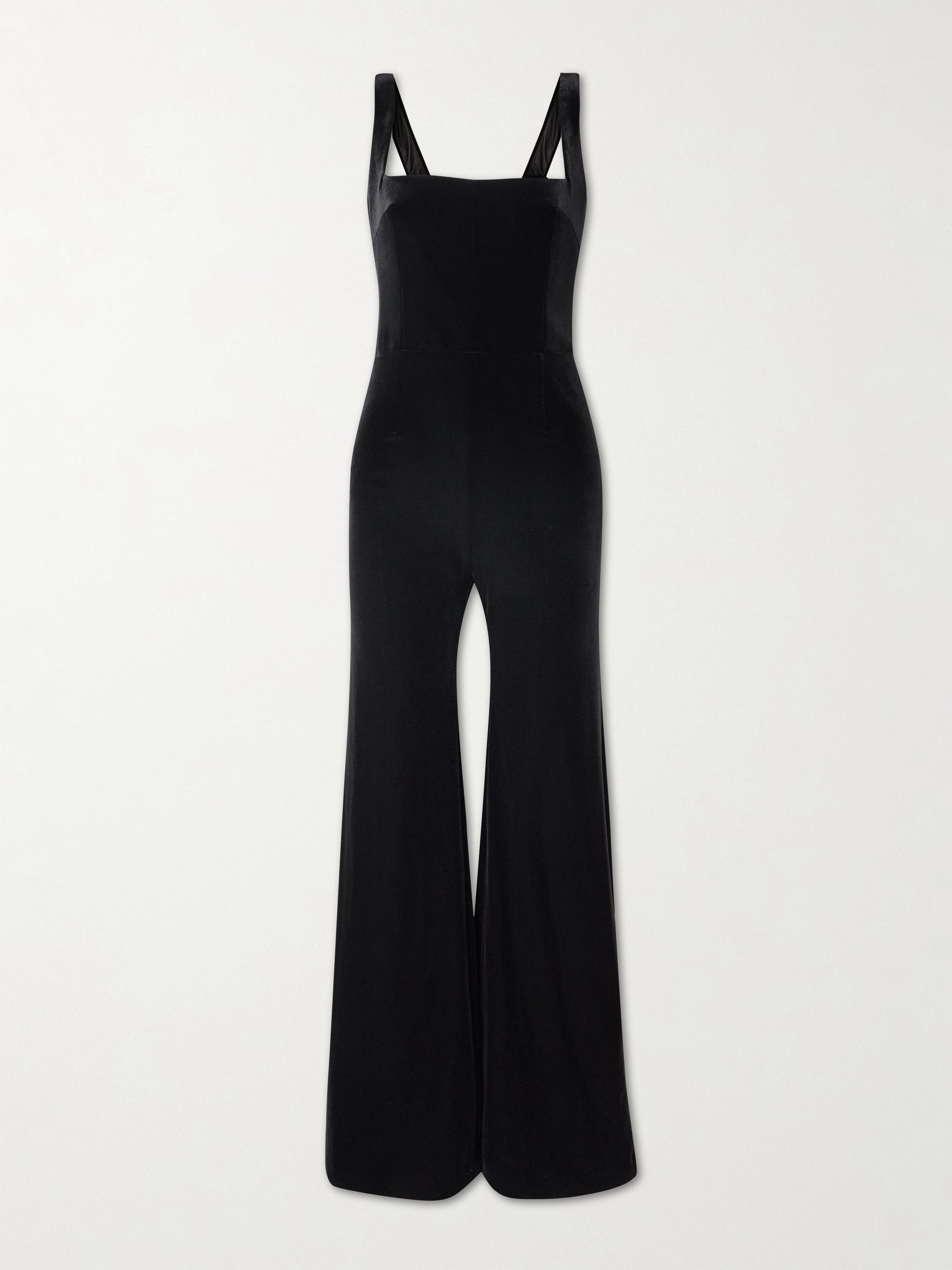 Galvan Vesper satin-trimmed velvet jumpsuit thumbnail