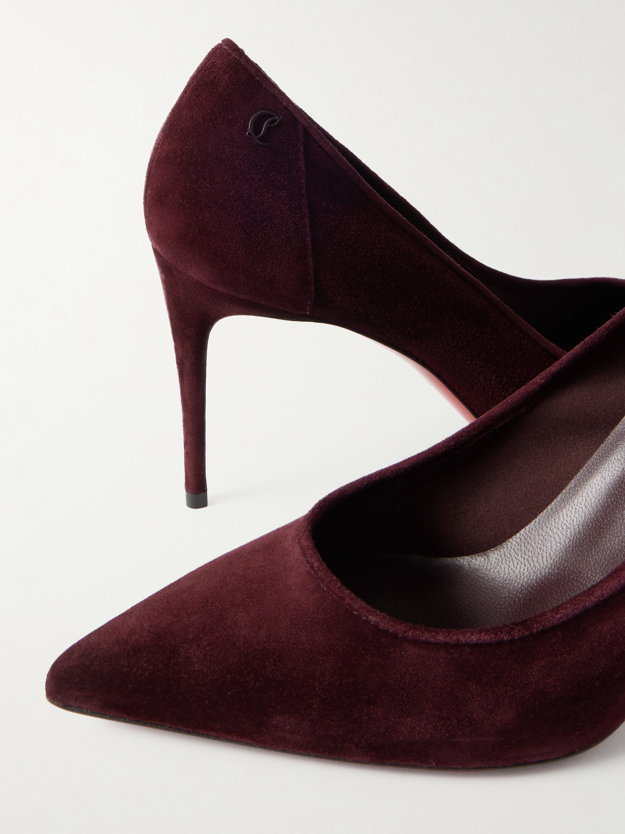 Christian Louboutin Sporty Kate 85 Suede Pumps In Burgundy