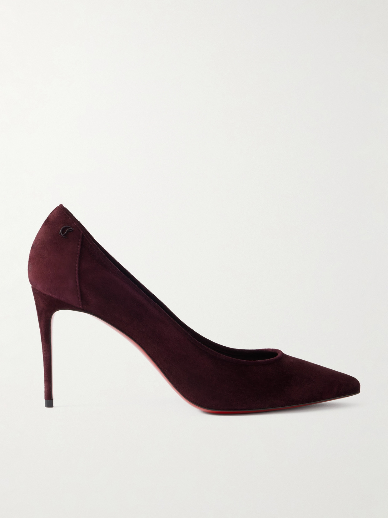 Christian Louboutin Sporty Kate 85 Suede Pumps In Burgundy