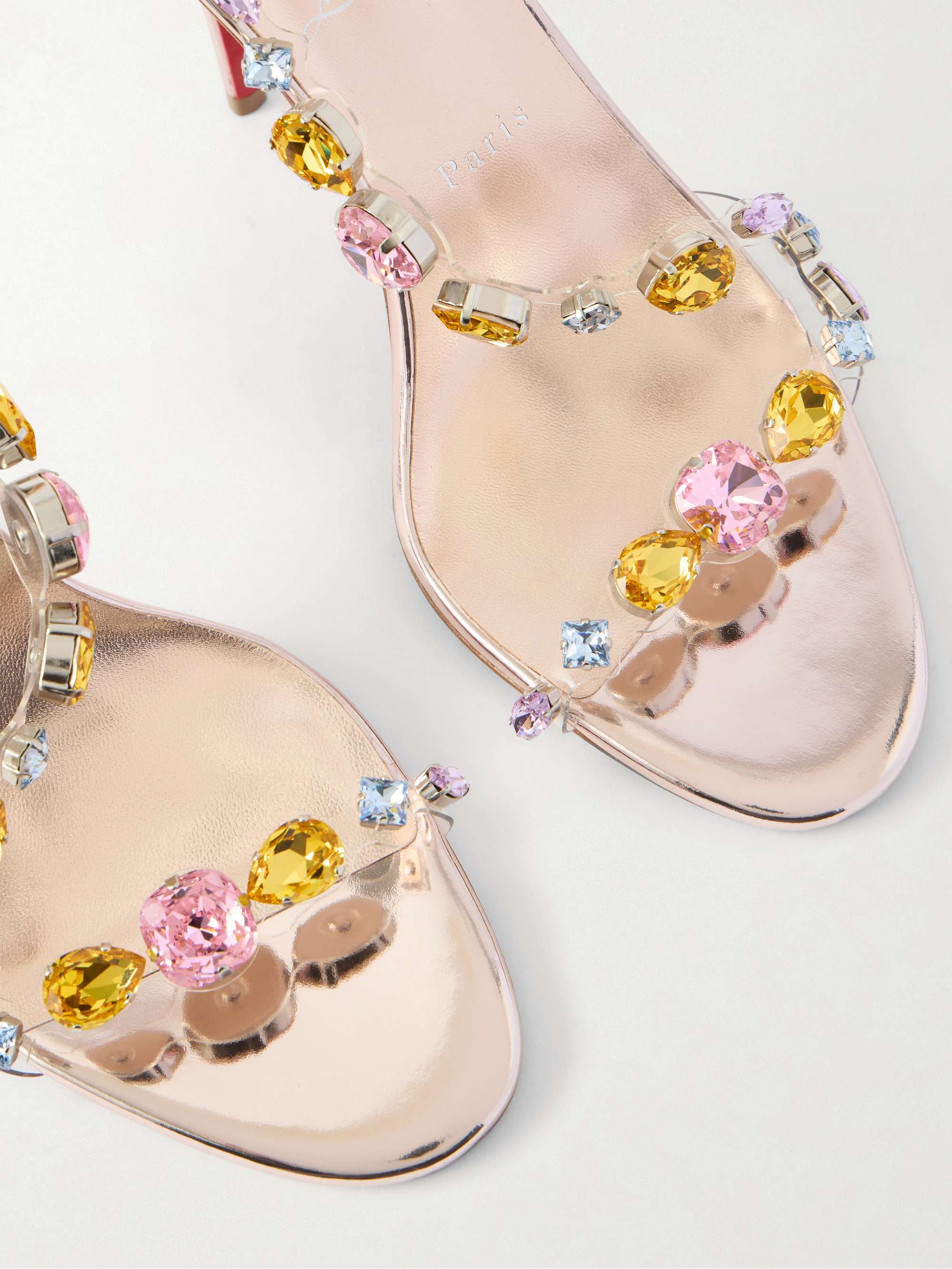 CHRISTIAN LOUBOUTIN Rosa Z 100 embellished PVC sandals | NET-A-PORTER CHRISTIAN LOUBOUTIN Rosa Z 100 embellished PVC sandals | NET-A-PORTER