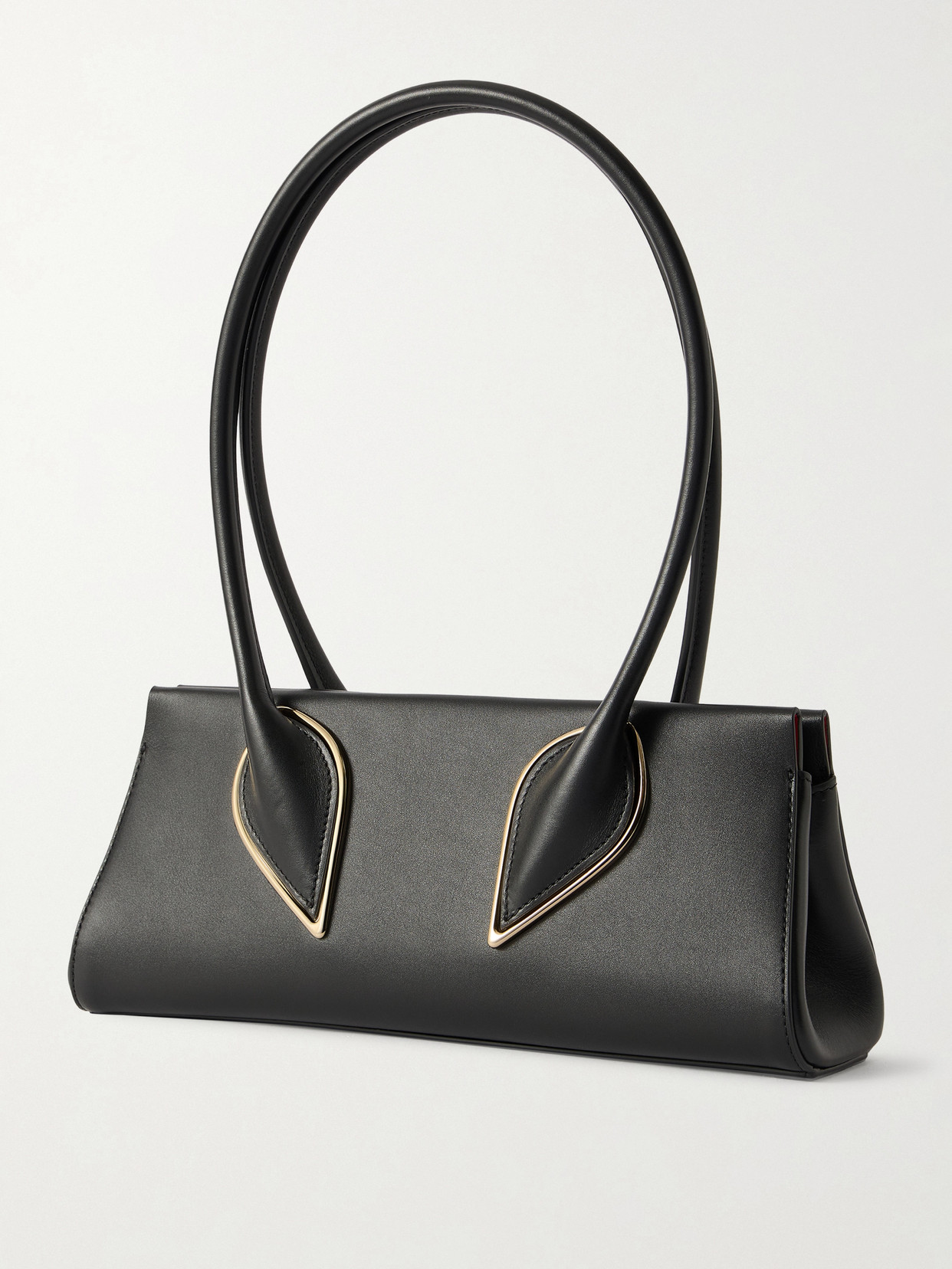 Christian Louboutin Venus Calf Leather Baguette Shoulder Bag In Black