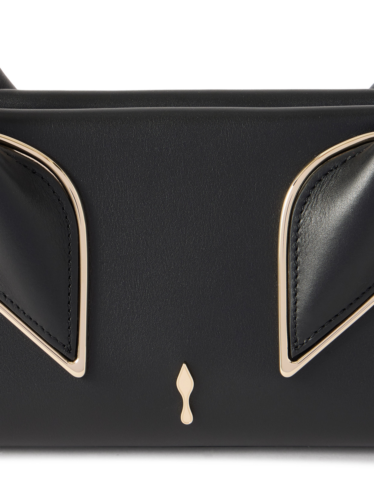Christian Louboutin Venus Calf Leather Baguette Shoulder Bag In Black