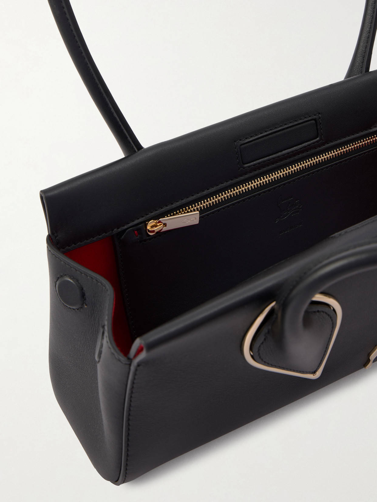 Christian Louboutin Venus Calf Leather Baguette Shoulder Bag In Black