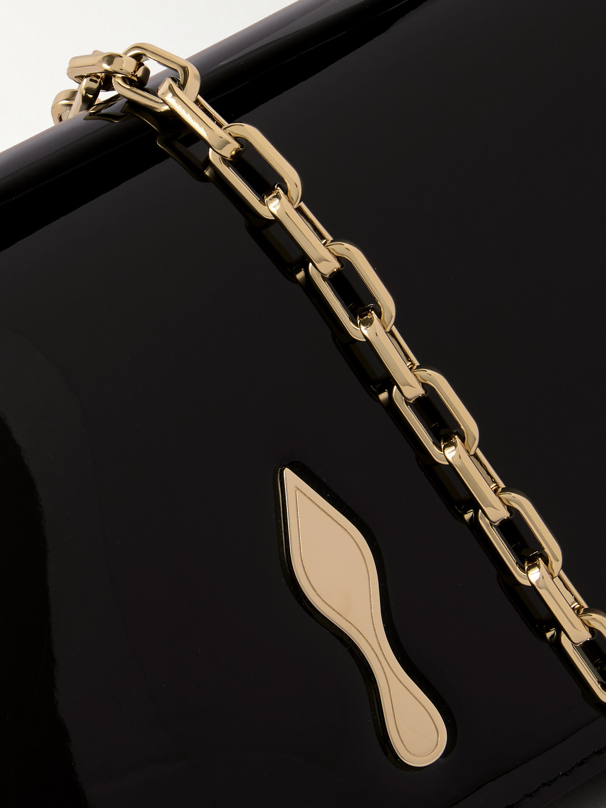 Christian Louboutin Bettina Small Patent Leather Clutch In Black