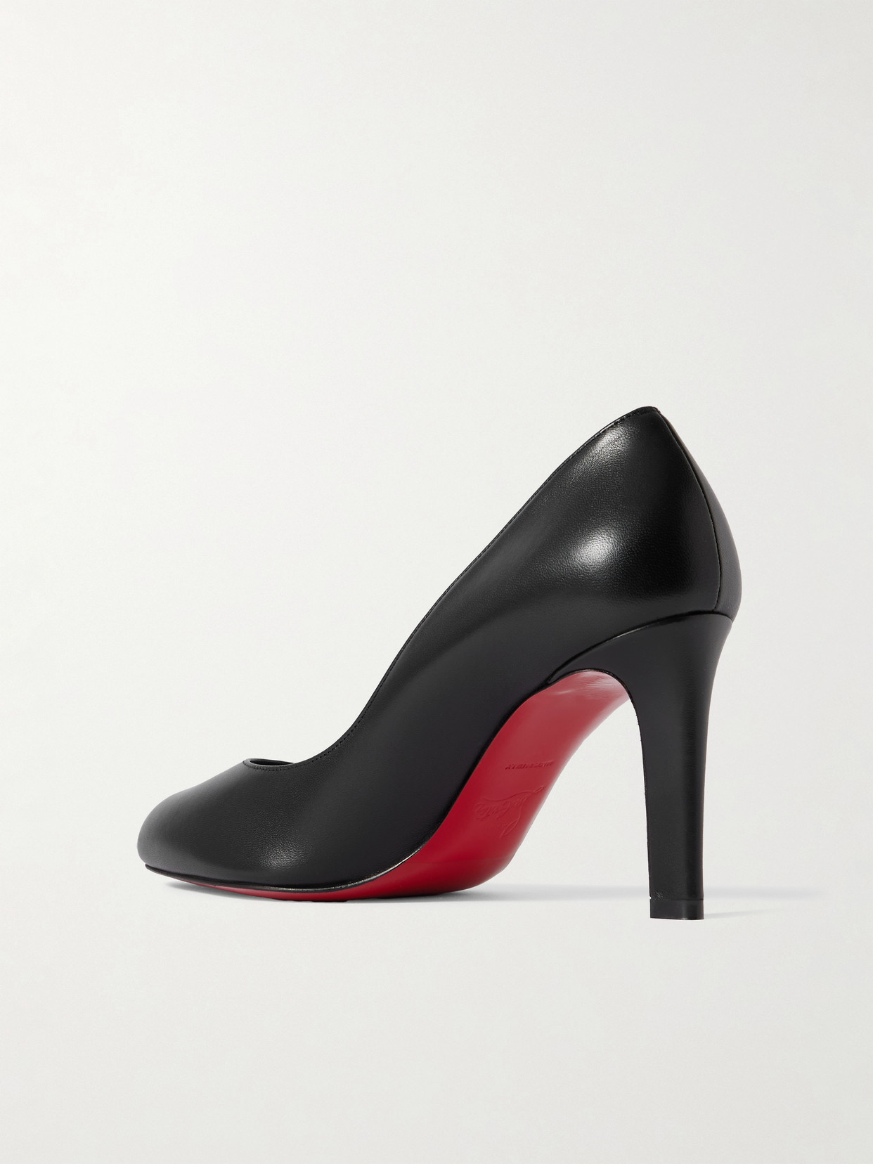 Christian Louboutin 85mm Pumppie Abrasivato Calfskin Leather Pumps In Black