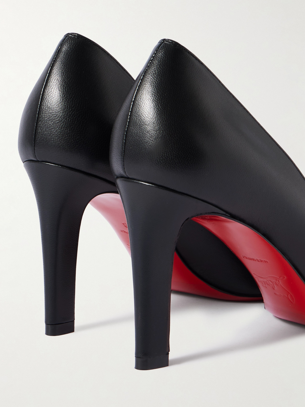 Christian Louboutin 85mm Pumppie Abrasivato Calfskin Leather Pumps In Black