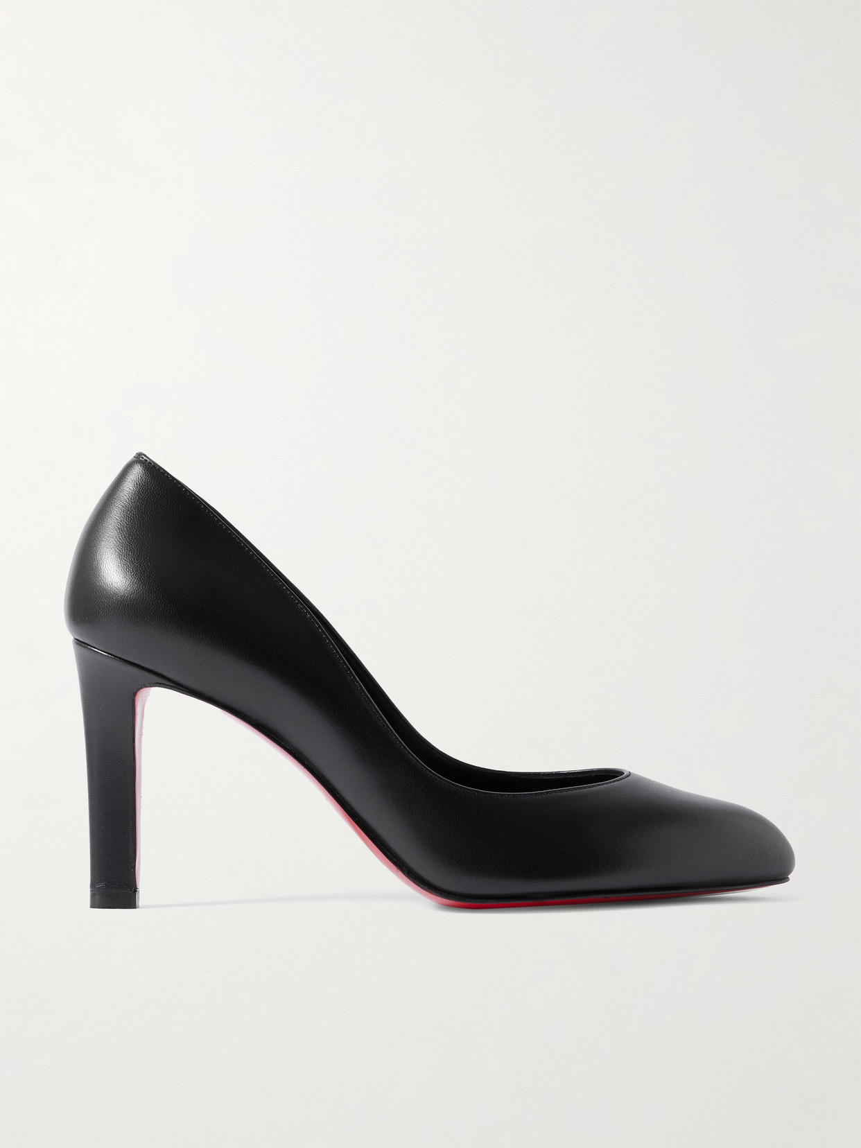 Christian Louboutin 85mm Pumppie Abrasivato Calfskin Leather Pumps In Black