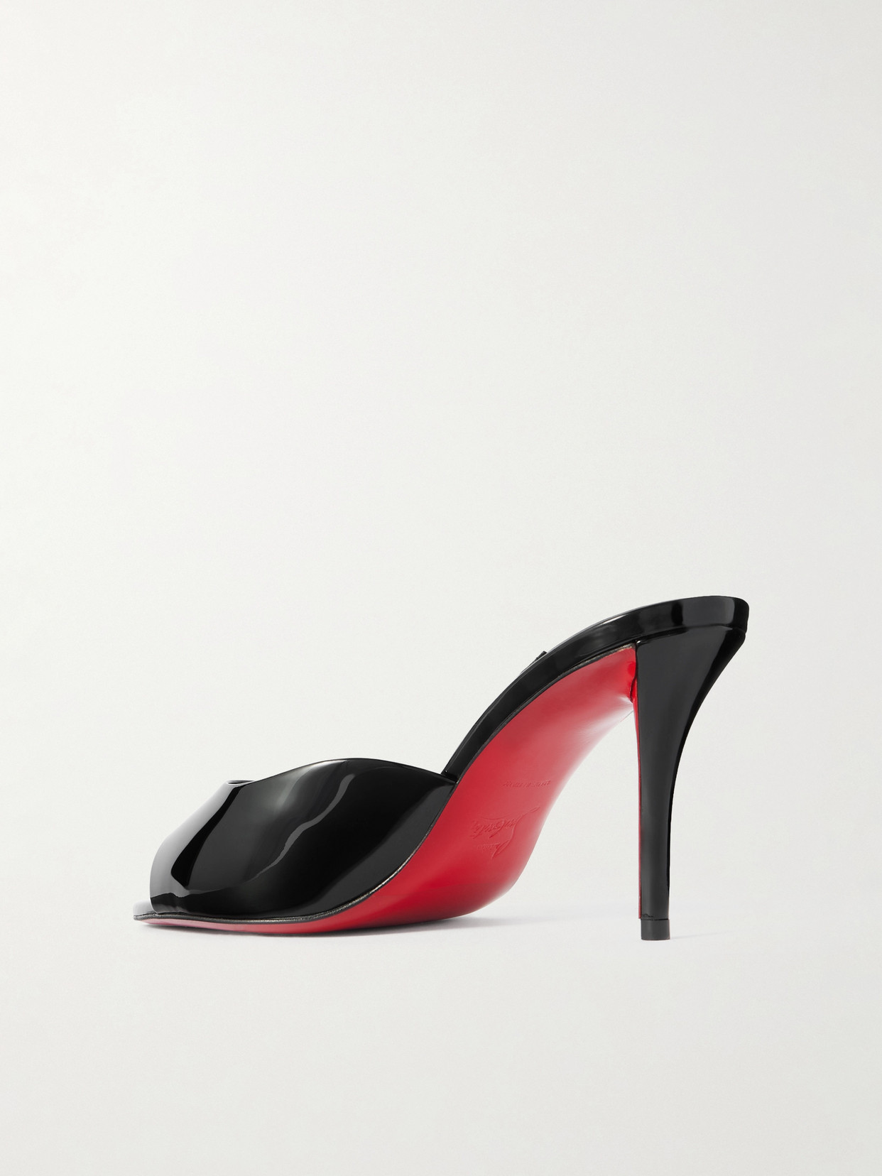 Christian Louboutin Miss Z 80 Patent-leather Mules In Black