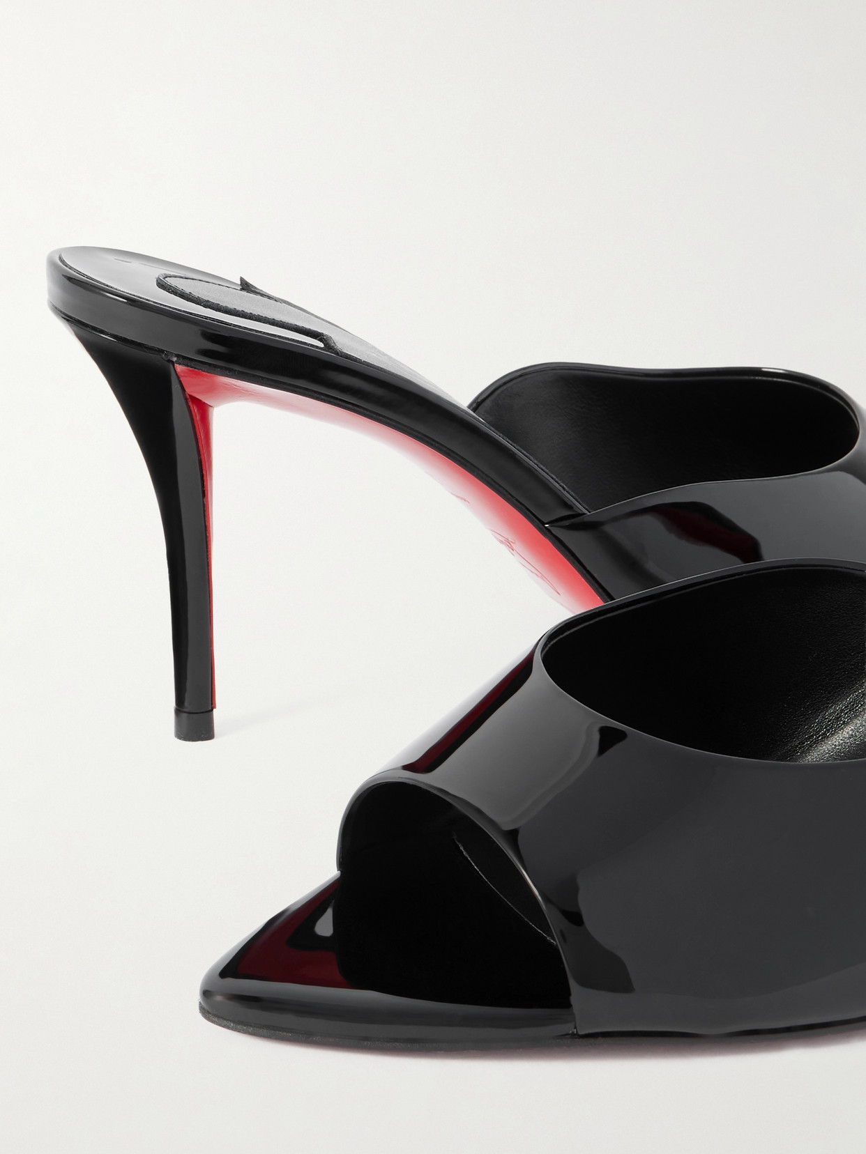 Christian Louboutin Miss Z 80 Patent-leather Mules In Black