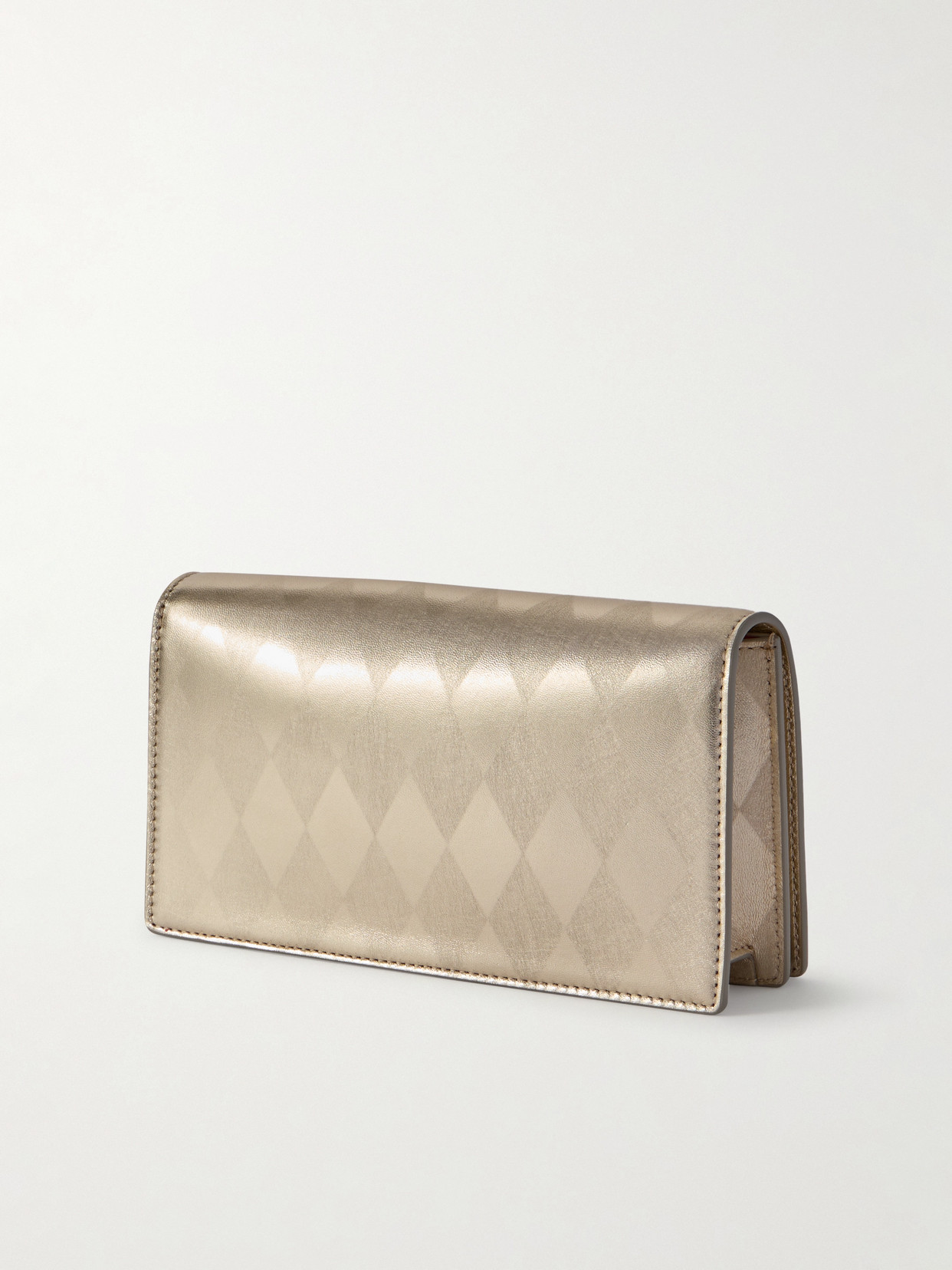 Christian Louboutin Bettina Argyle Metallic Leather Clutch In Pink