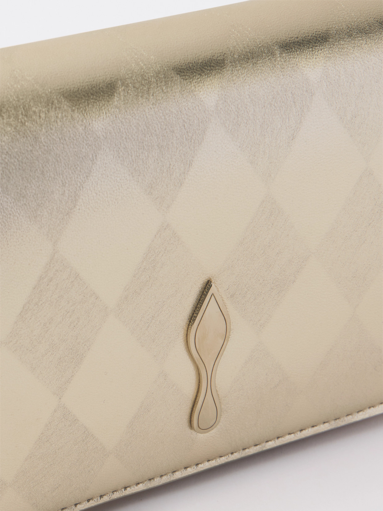 Christian Louboutin Bettina Argyle Metallic Leather Clutch In Pink