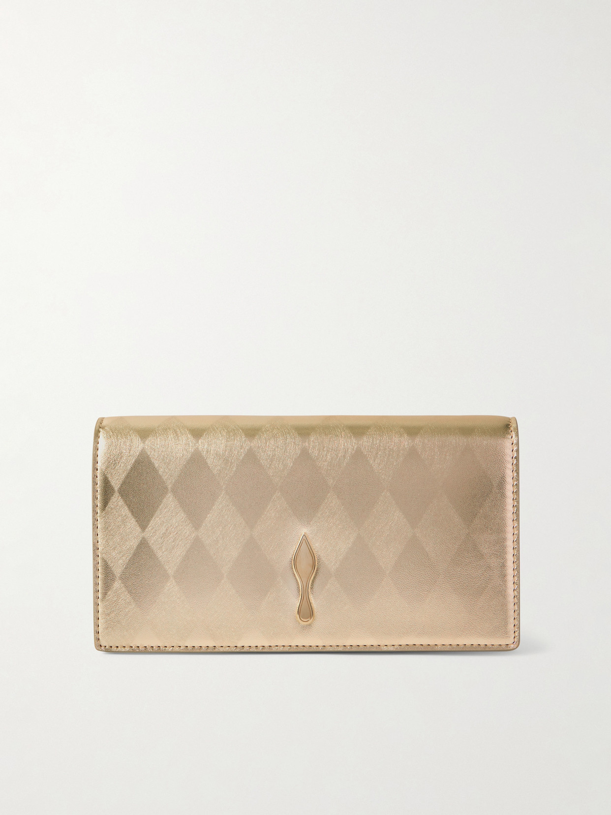 Christian Louboutin Bettina Argyle Metallic Leather Clutch In Pink