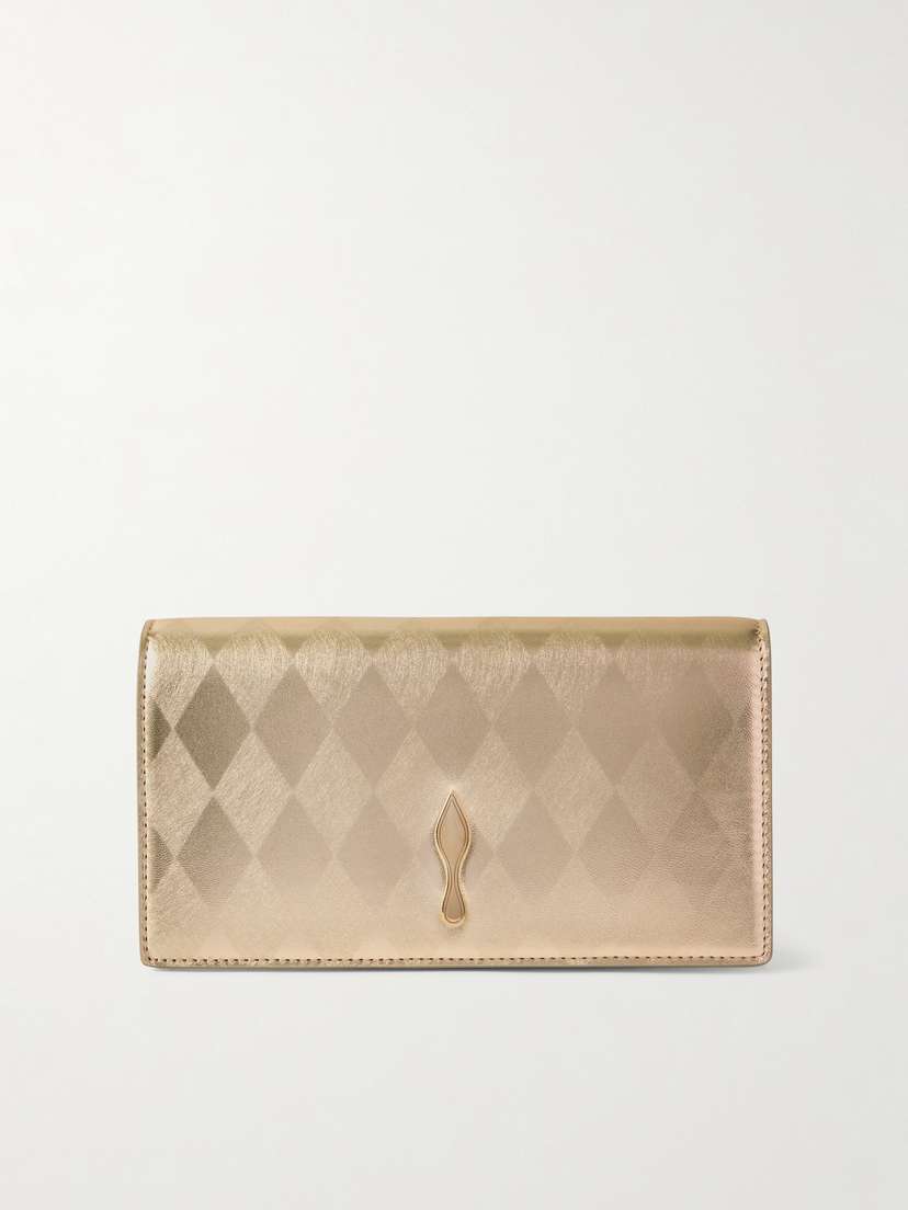 Christian Louboutin Bettina Argyle Metallic Leather Clutch