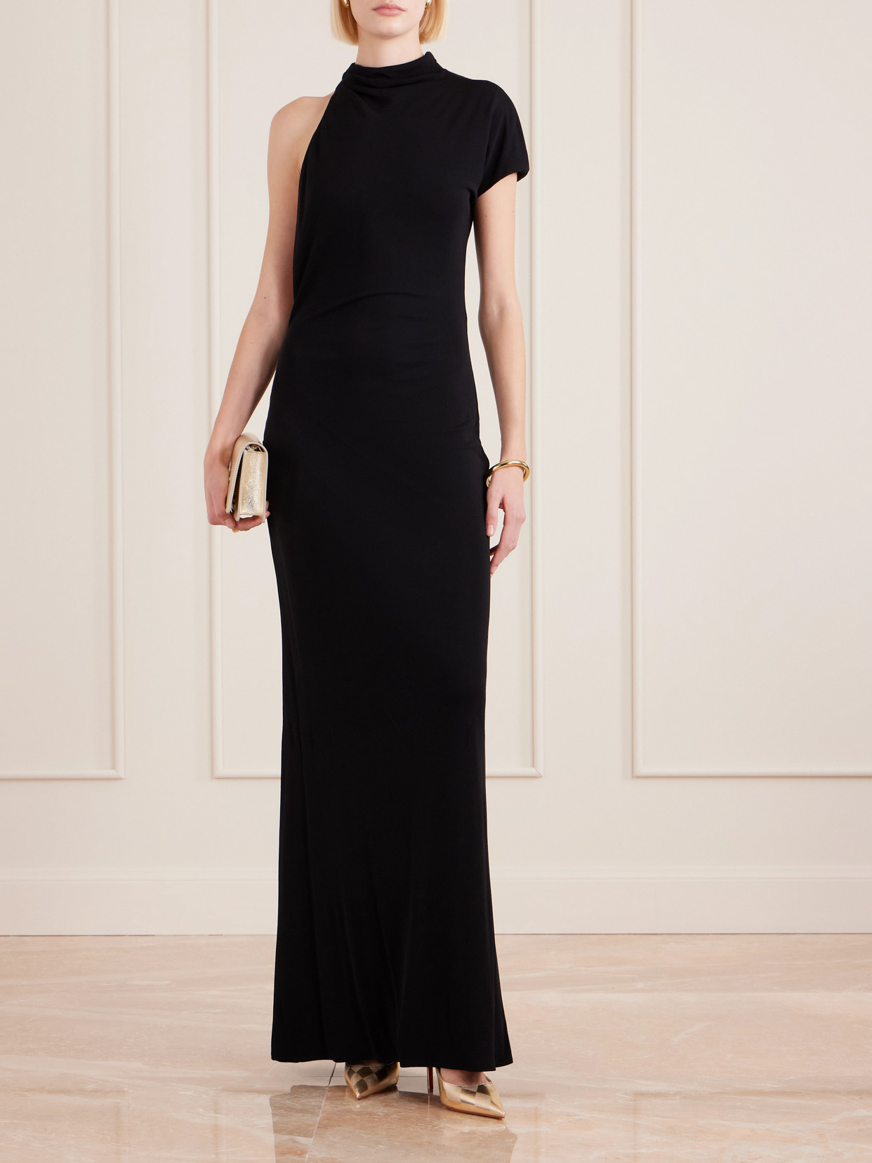 Christian Louboutin Bettina Argyle Metallic Leather Clutch In Pink