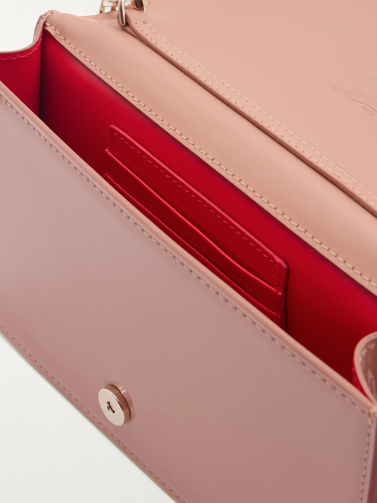 Christian Louboutin Bettina Patent-leather Clutch In Pink