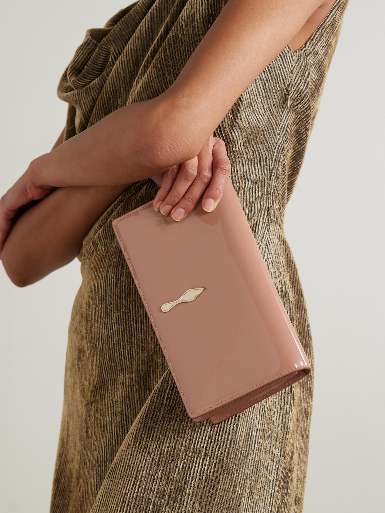 Christian Louboutin Bettina Patent-leather Clutch In Pink