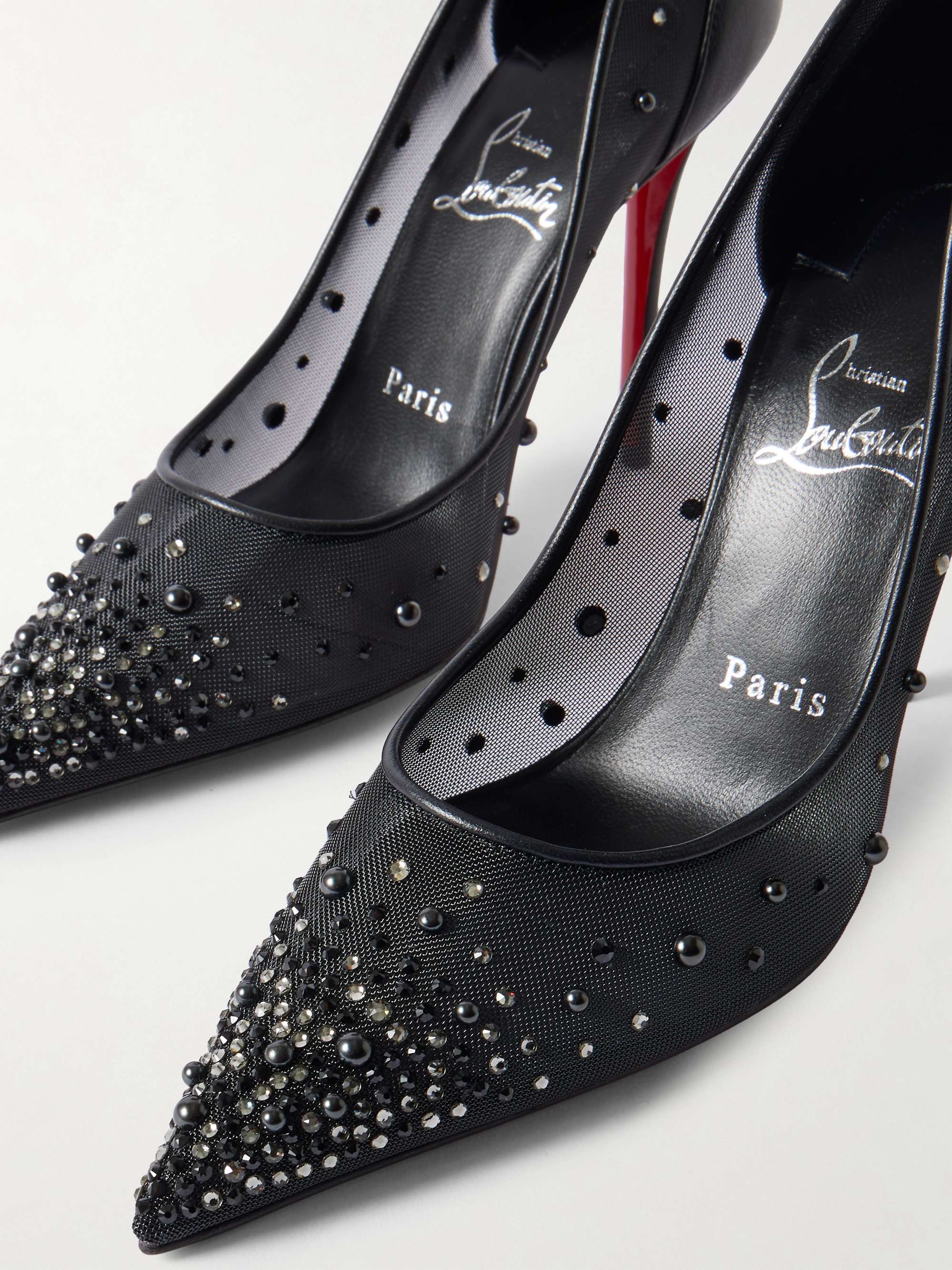 CHRISTIAN LOUBOUTIN Miss Z Degrastrass Perla 100 leather-trimmed
