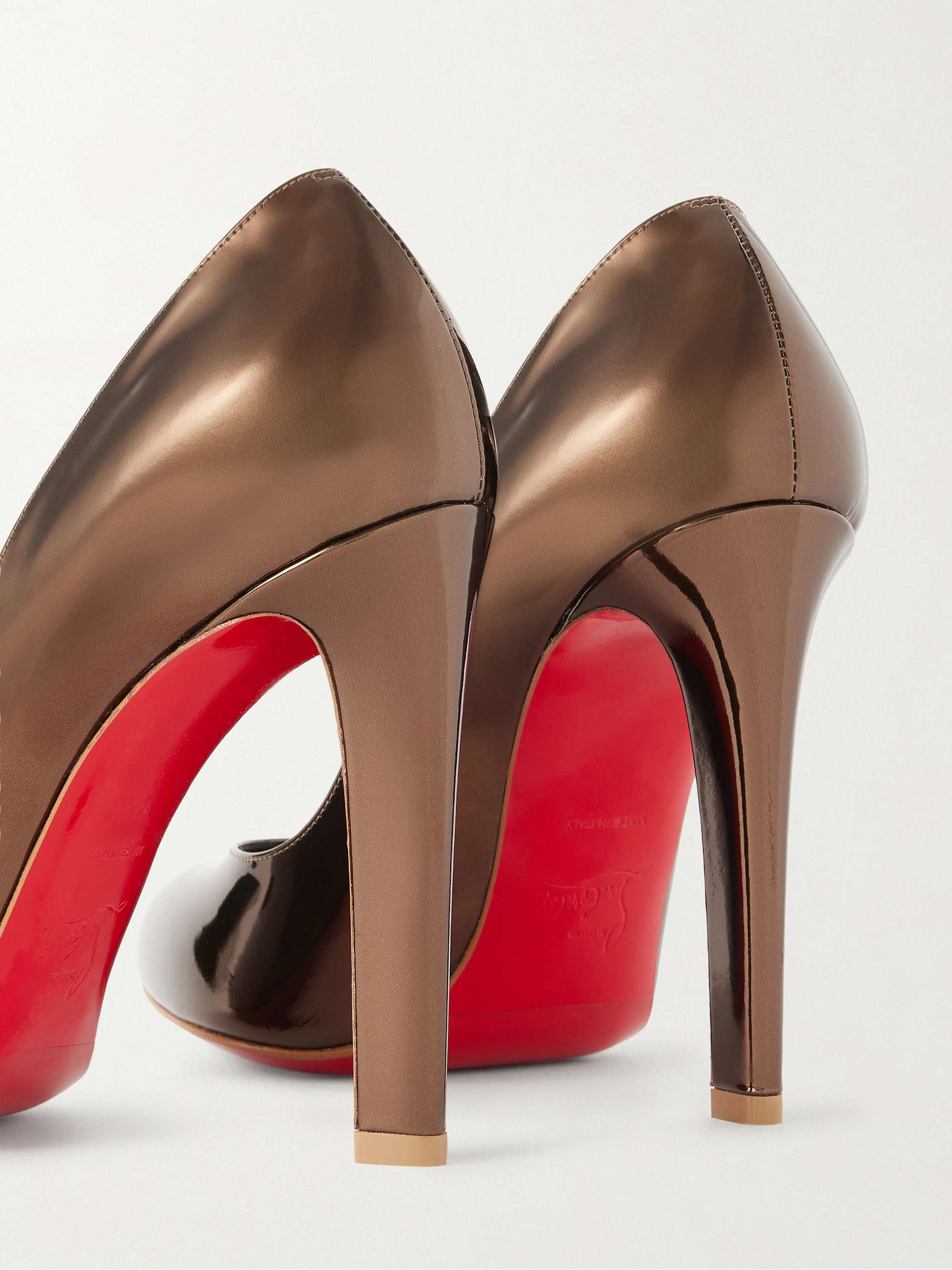 CHRISTIAN LOUBOUTIN Fannylove 100 metallic patent-leather pumps