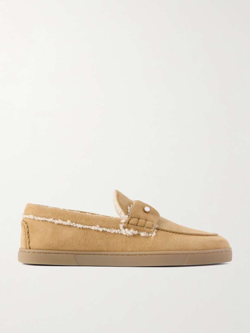 Christian Louboutin Chambeliboat Shearling-lined Suede Loafers
