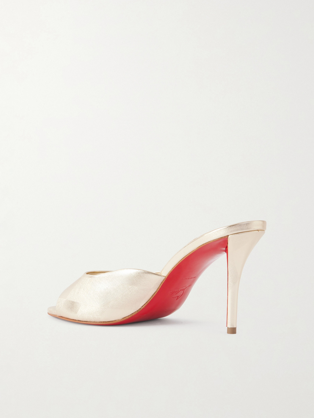 Christian Louboutin Miss Z 80 Metallic Leather Mules In Gold