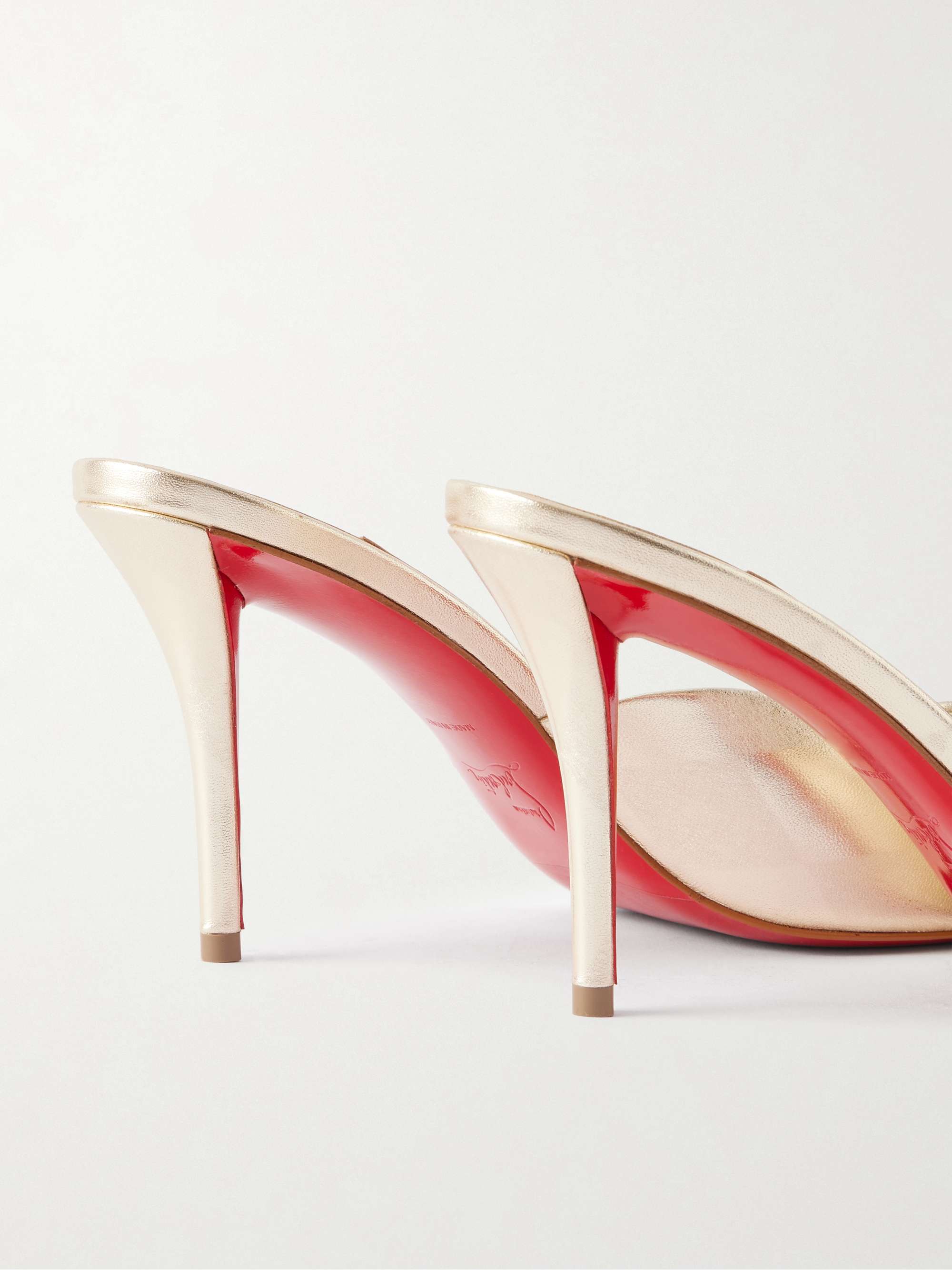 CHRISTIAN LOUBOUTIN Miss Z 80 metallic leather mules | NET-A-PORTER