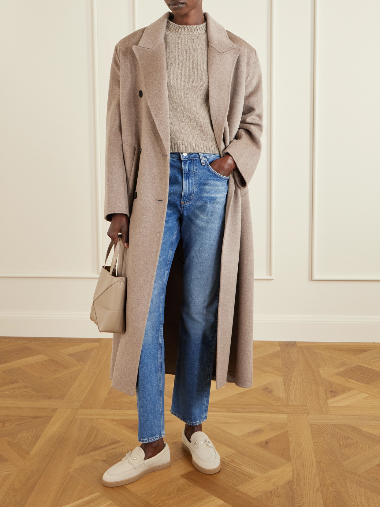 Christian Louboutin Chambeliboat Shearling-lined Suede Loafers In White