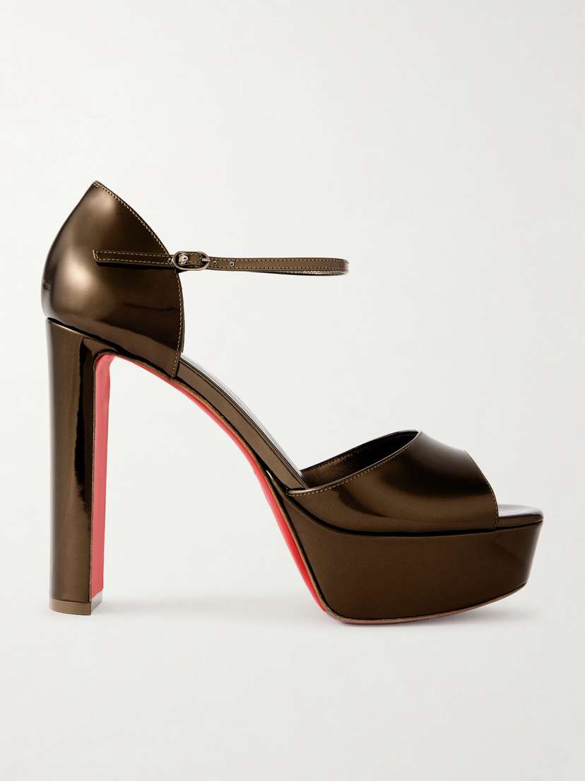 Christian Louboutin Sandaloo 130 Mirrored-leather Platform Sandals