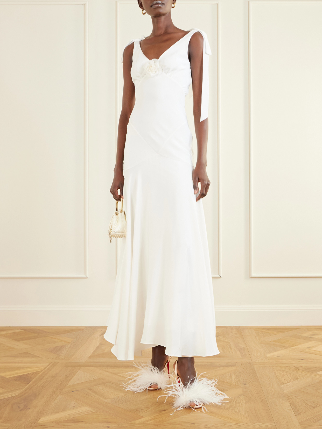 Christian Louboutin Miss Z Poupi 100 Feather-embellished Satin Sandals In Pink