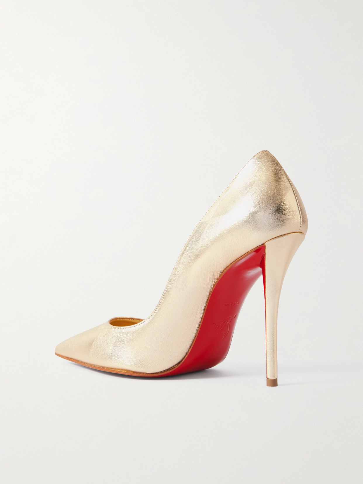 Christian Louboutin Miss Z 100 Argyl Metallic Leather Pumps In Gold
