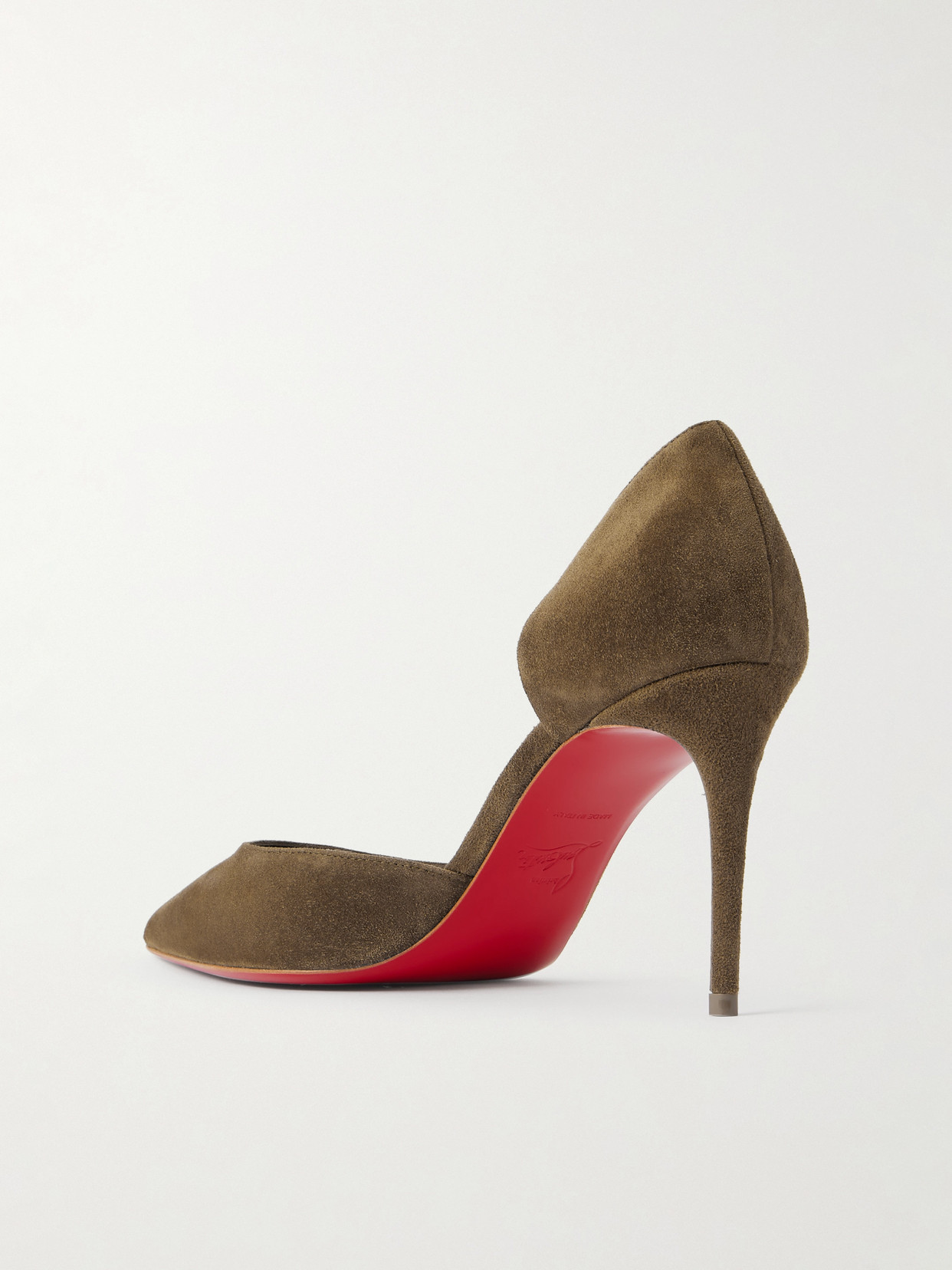 Christian Louboutin Iriza 85 Suede Pumps In Brown