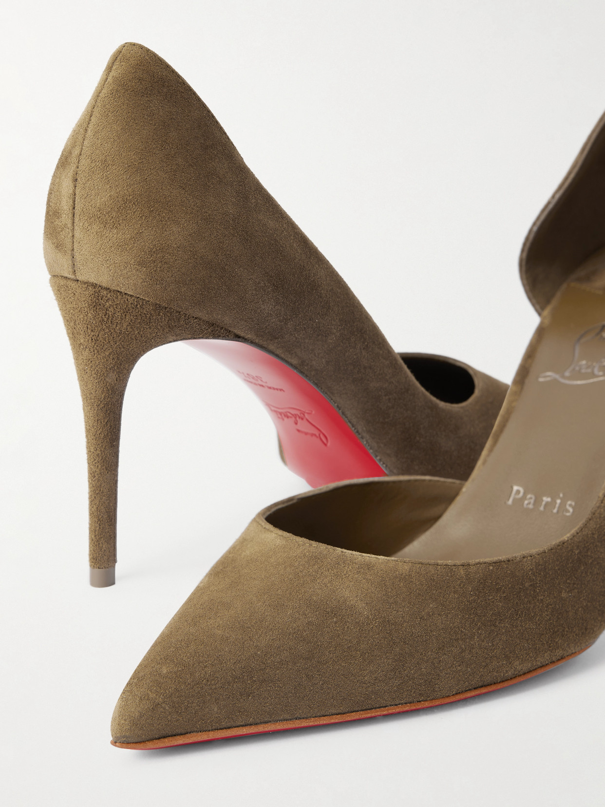Christian Louboutin Iriza 85 Suede Pumps In Brown