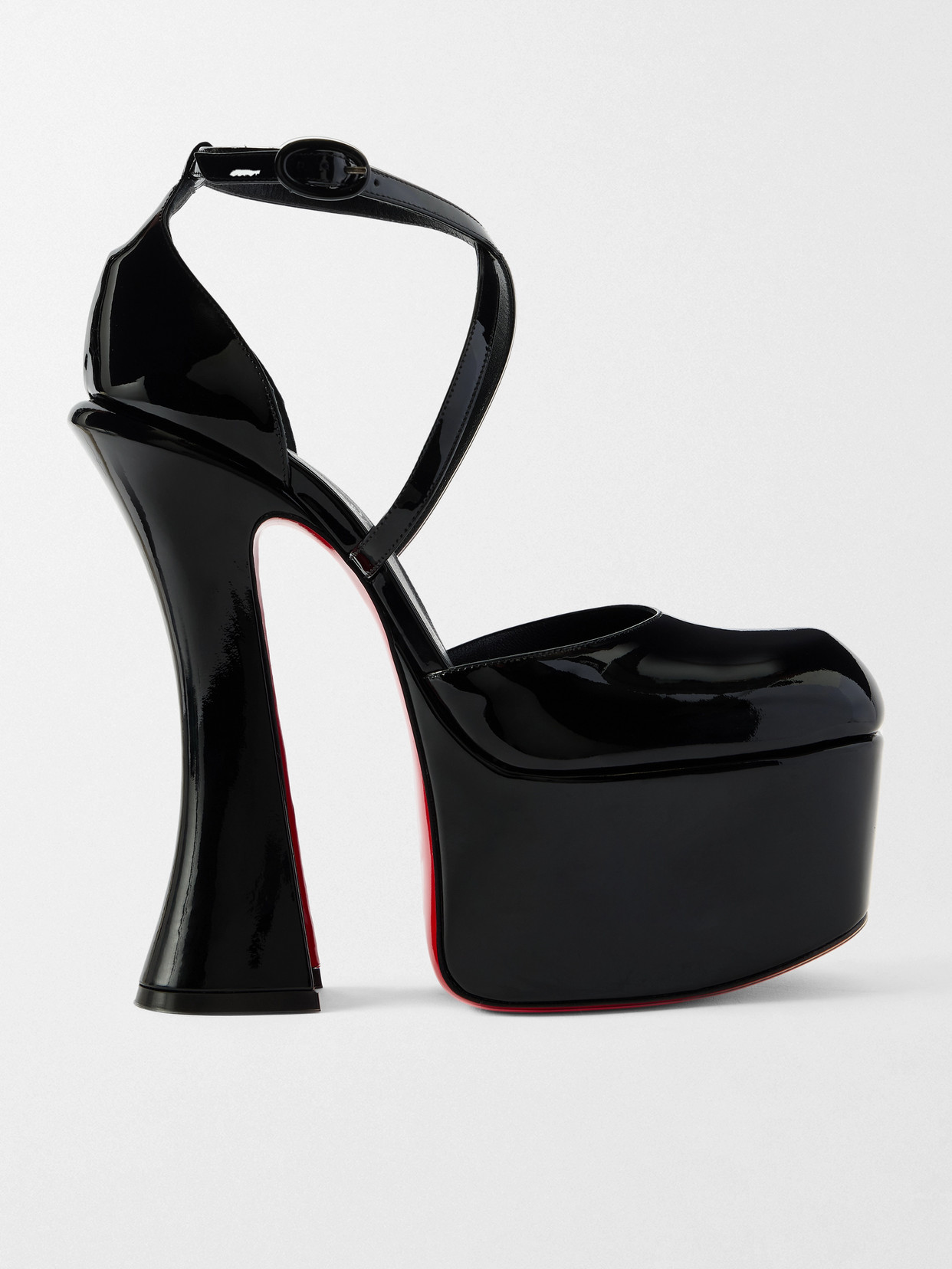 Christian Louboutin Aquadorcet 160 Patent-leather Platform Pumps In Black
