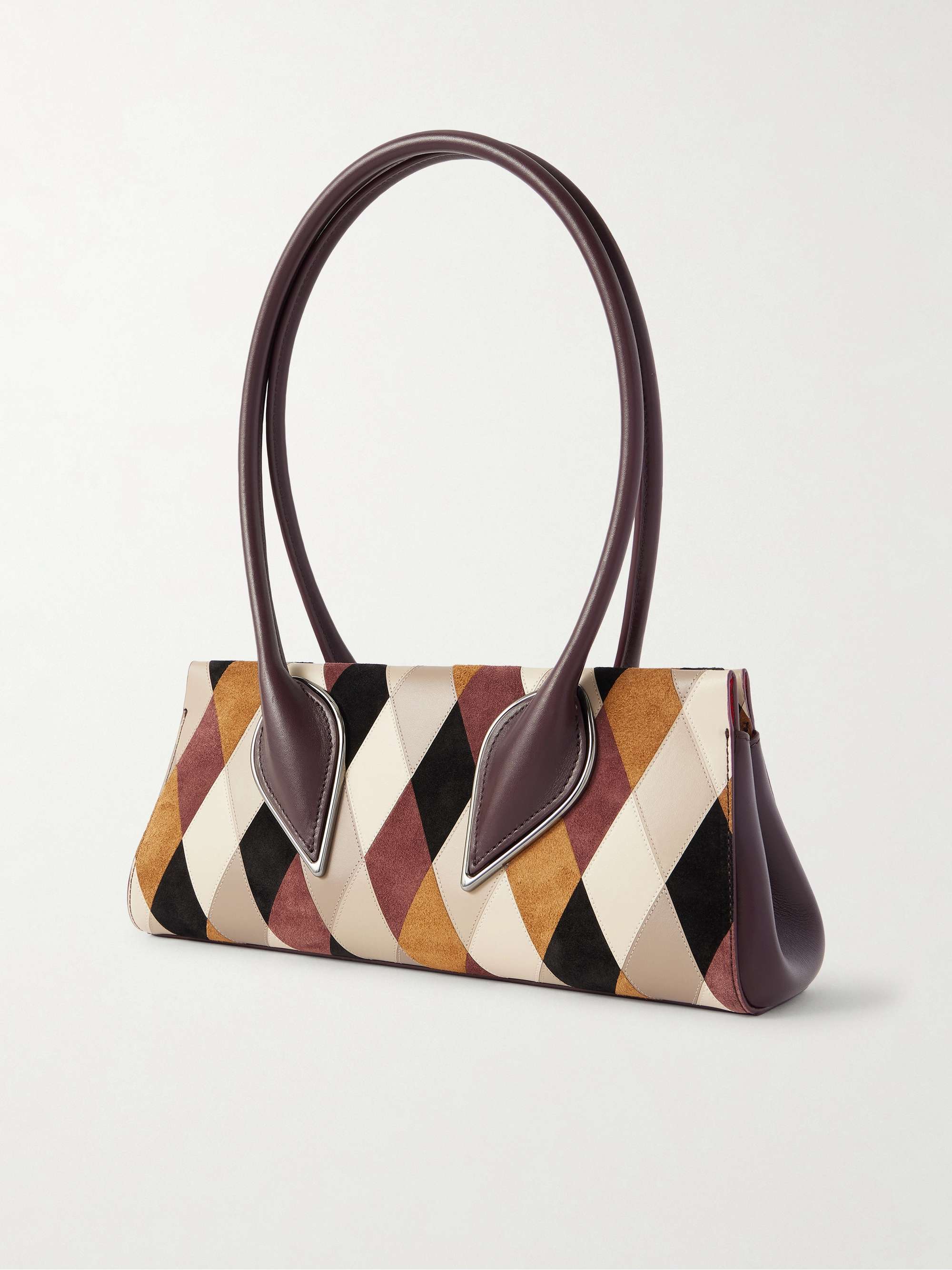 CHRISTIAN LOUBOUTIN Venus Baguette patchwork leather and suede