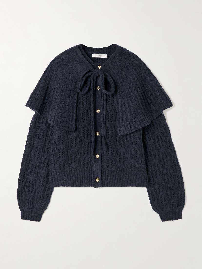 Frame The Cape Cable-knit Wool-blend Cardigan