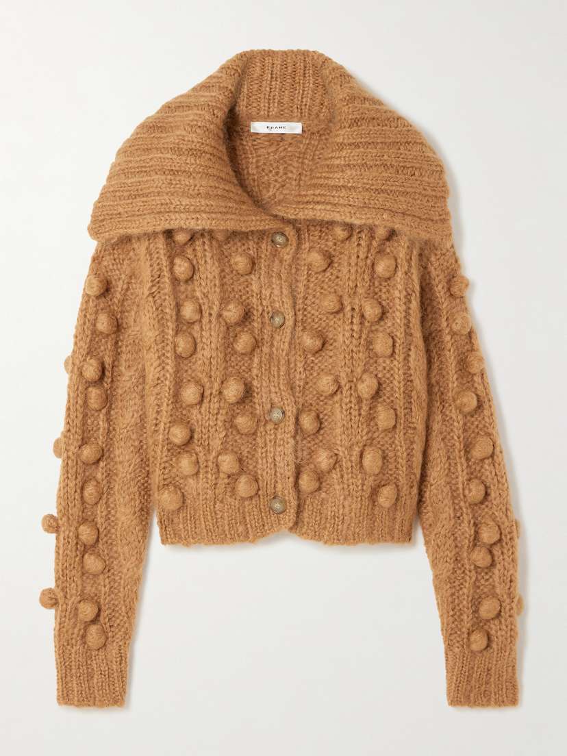 Frame Bauble Pompom-embellished Mohair-blend Cardigan