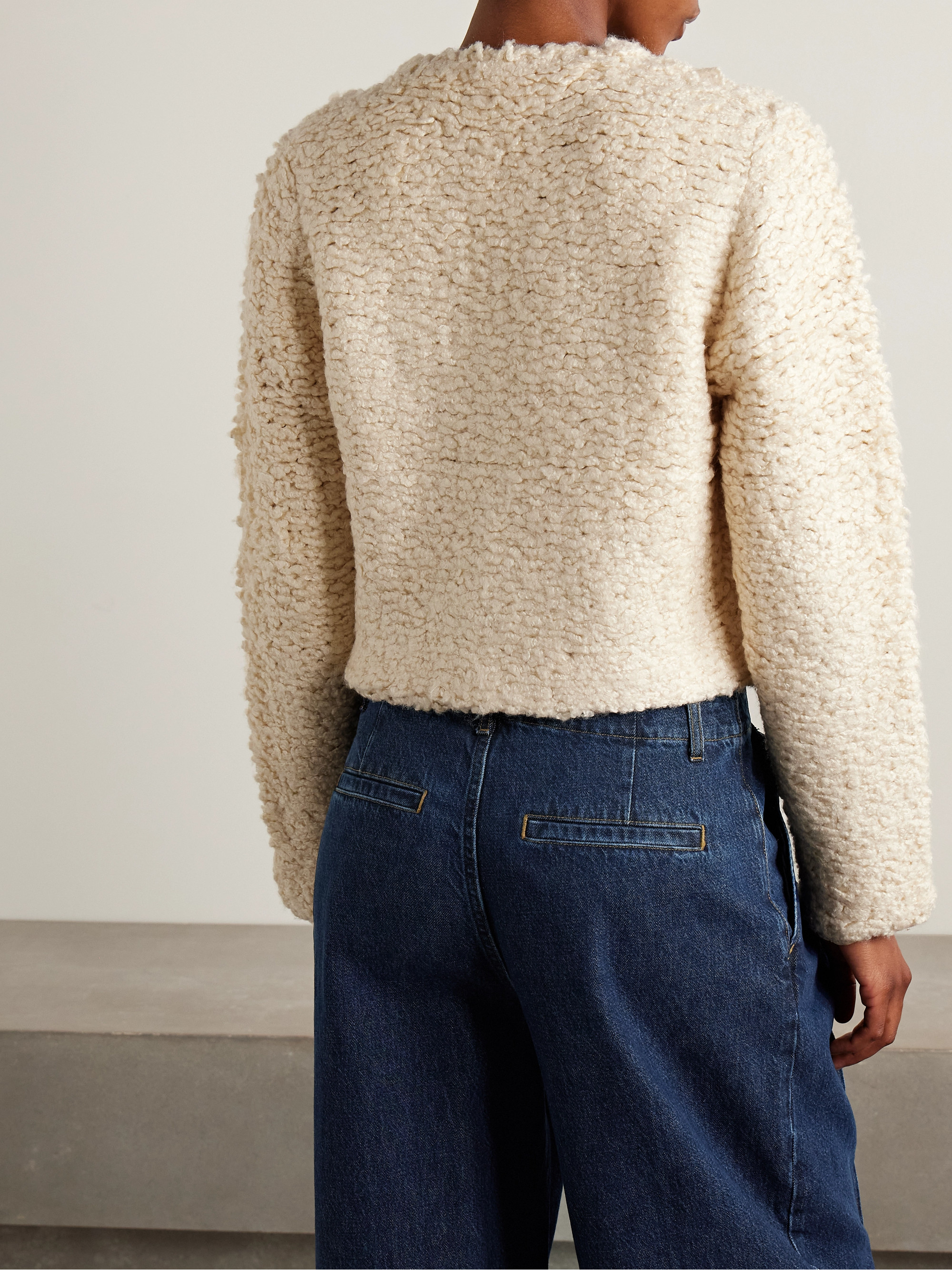 FRAME The Shag cropped knitted cardigan