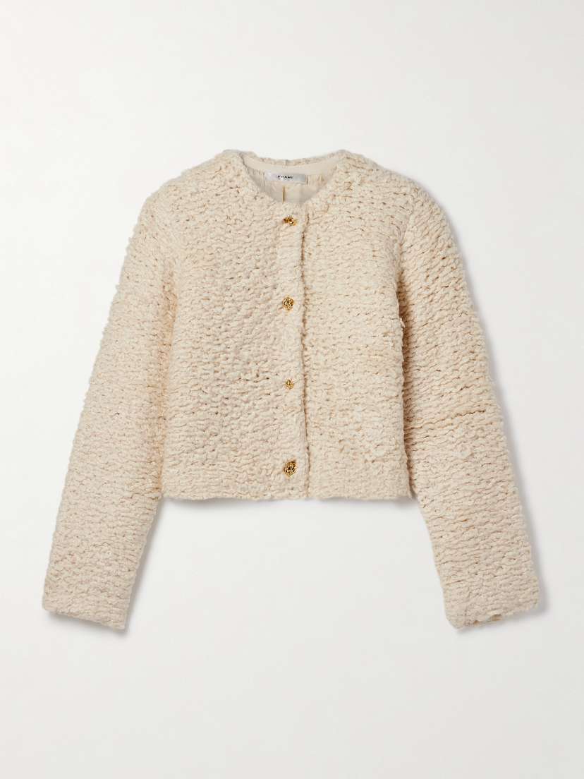 Frame The Shag Cropped Knitted Cardigan