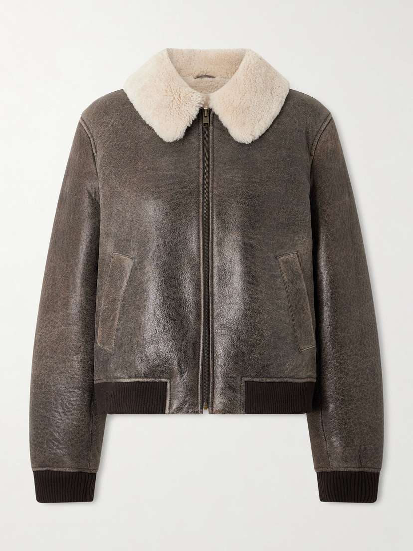 Frame The Shrunken Cropped Shearling Jacket