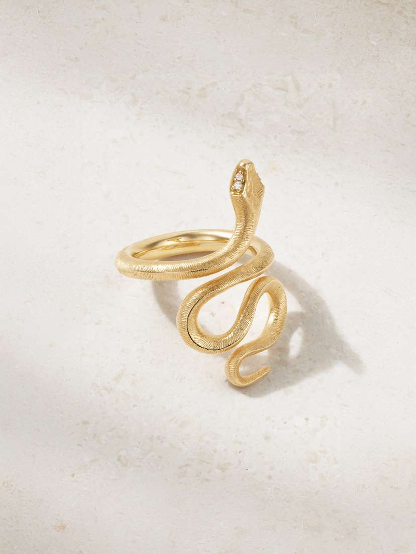 OLE LYNGGAARD COPENHAGEN Snake Medium 18-karat Gold Diamond Ring