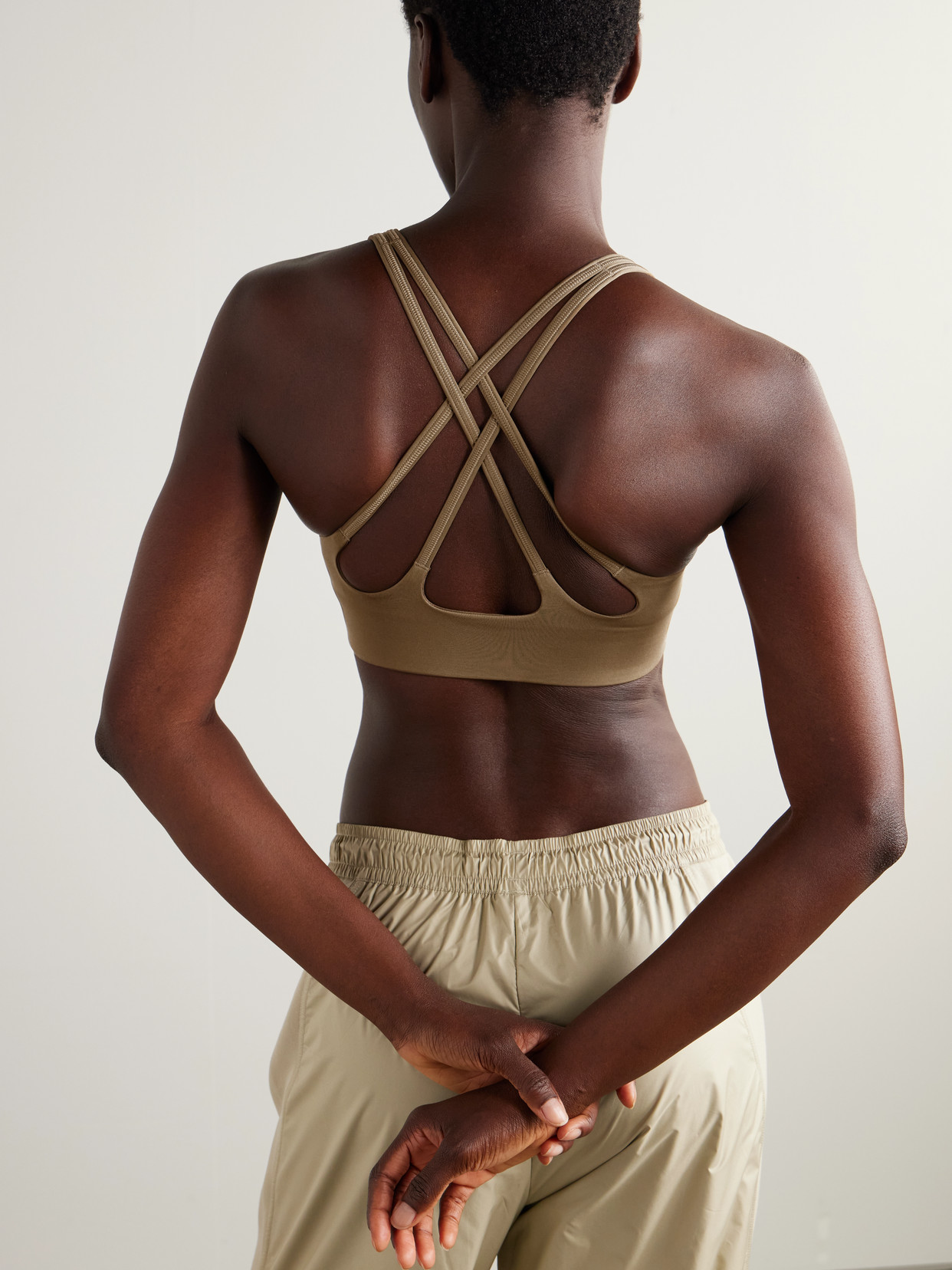 Adidas By Stella Mccartney Truestrength Stretch Recycled-jersey Sports Bra In Green
