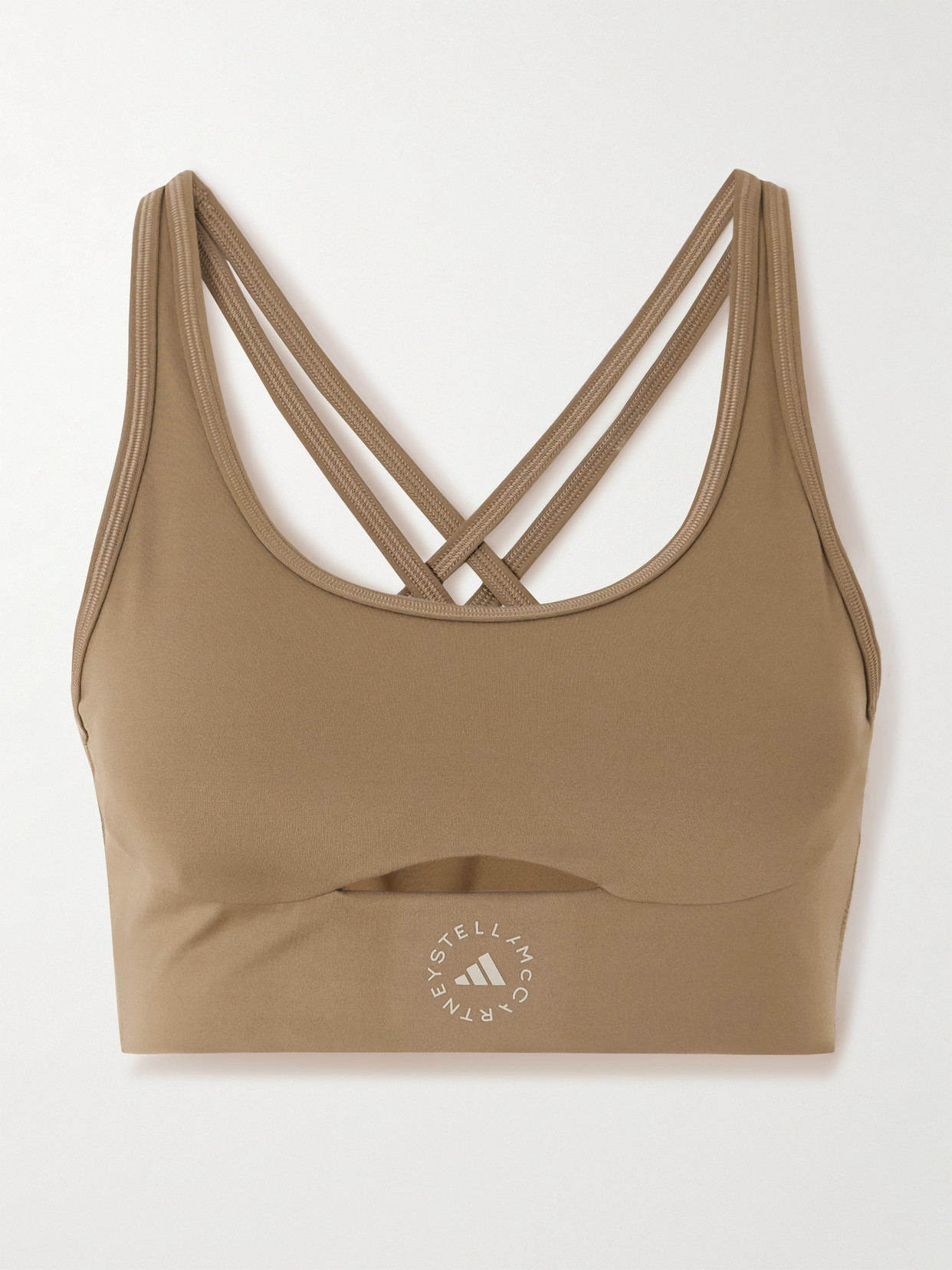 Adidas By Stella Mccartney Truestrength Stretch Recycled-jersey Sports Bra In Green