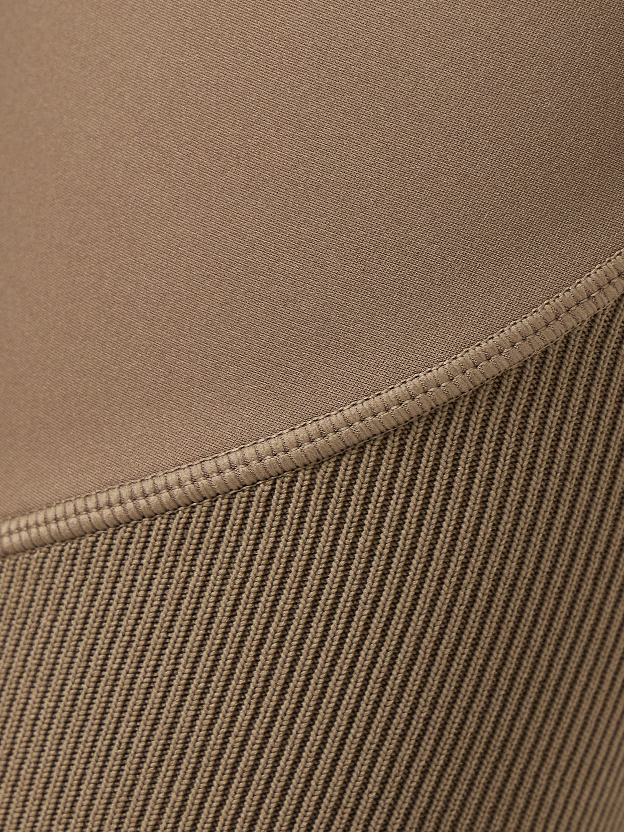 Adidas By Stella Mccartney Paneled Stretch Recycled And Ribbed-knit Leggings In Brown